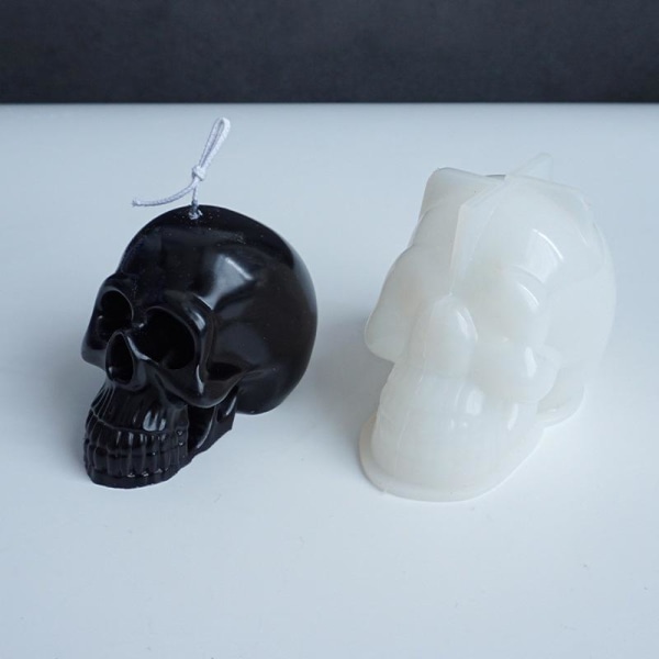 lysformar lys stearinljus DIY gjutformar i silikonform hodeskalle