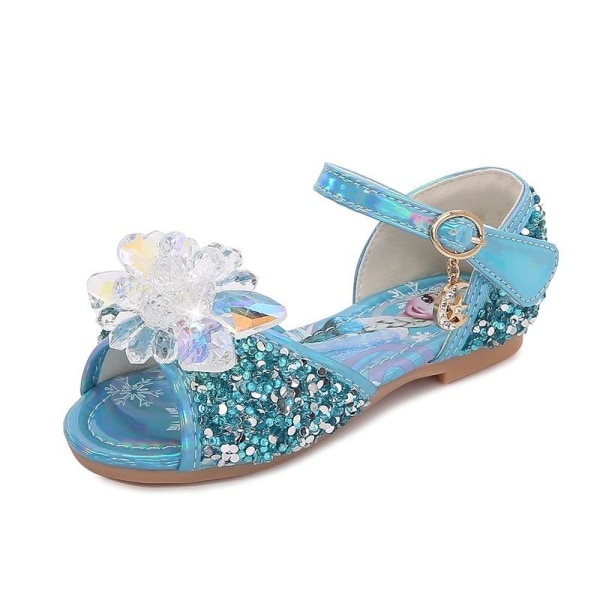 elsa prinsesse sko barn pige med pailletter blå 22 cm / størrelse 36