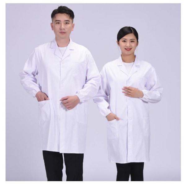 Hvid laboratoriefrakke Doctor Hospital tøj fødevarefabrik skønhedssalon elastik på ærmeløs stil 2 l