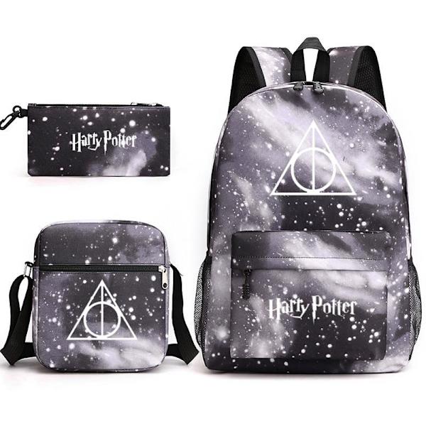 harry potter ryggsäck barn pennskrin axelväska pack (3st) stjärna grå 4