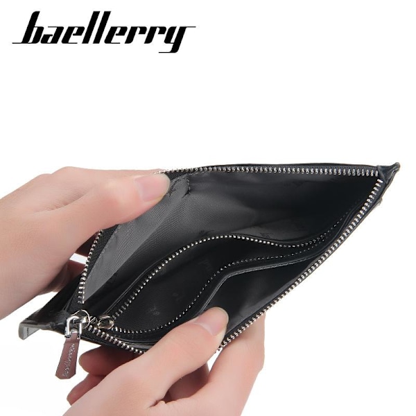 Baellerry Mønttaske til mænd Mode Læder tegnebøger Lynlås Telefon Case brun 20,5 cm * 11 cm * 1 cm