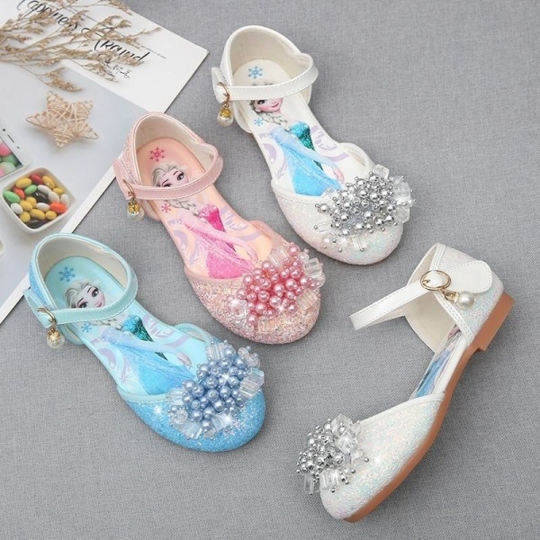 elsa prinsesse sko barn pige med pailletter blå 17 cm / størrelse 26