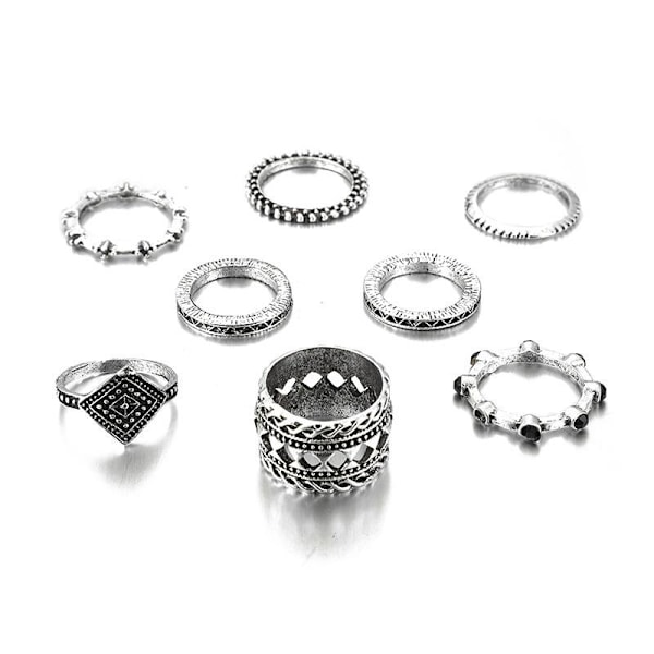 All fingers ring ringar set med olika mönster