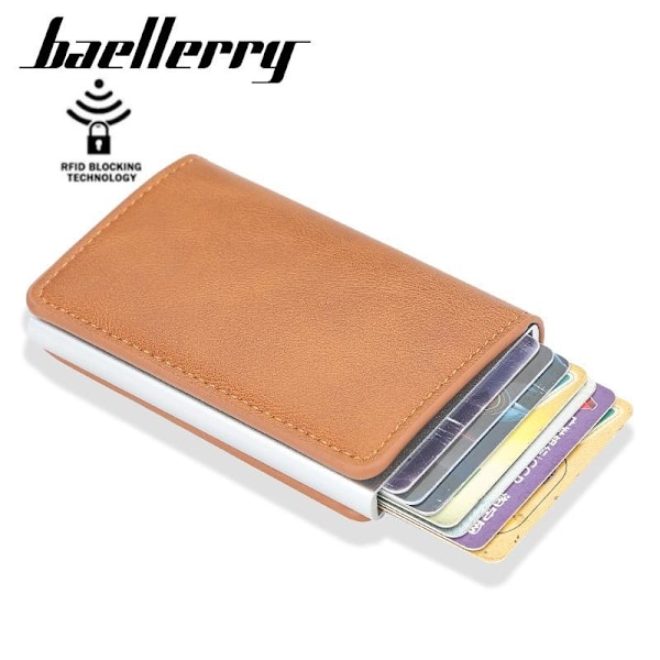 Baellerry RFID-blokerende aluminiums kortholder - Automatisk pop almindelig blå