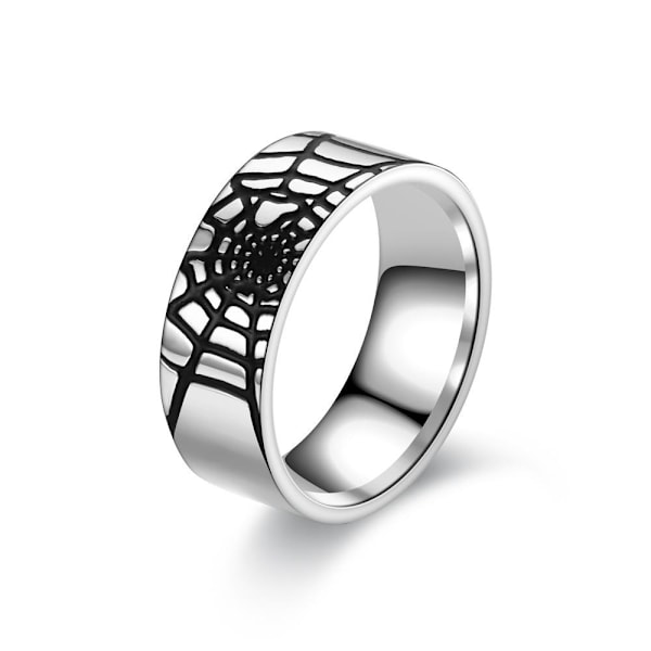 Fashionabla spindelnätsring - Gothic Punk Statement smycken för spindelnät i stålfärg nr 12