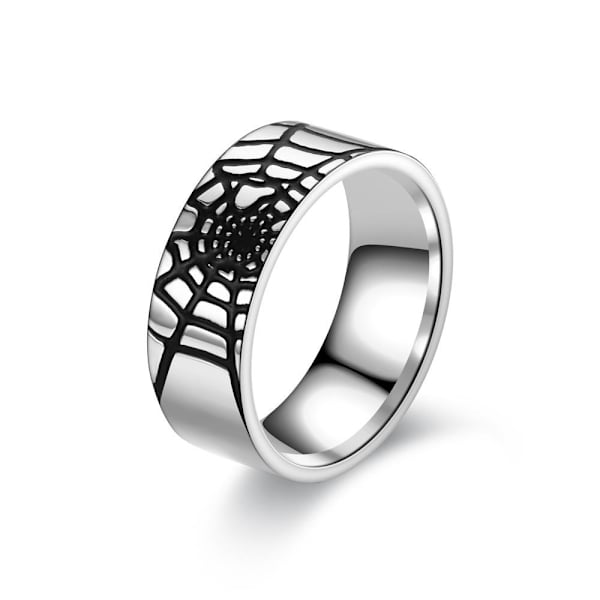 Fashionabla spindelnätsring - Gothic Punk Statement smycken för spindelnät i stålfärg nr 9