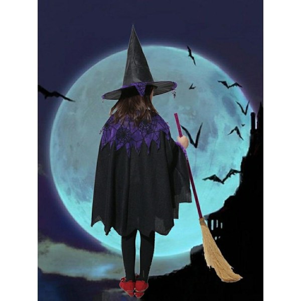 Halloween hekse kostume til faner 110 cm