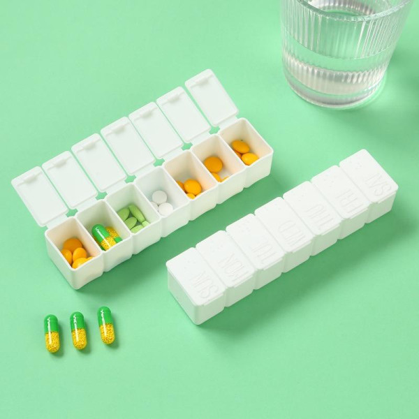 tablettdosett piller burk medicinväska pilleraskar pillerask 7 d rosa