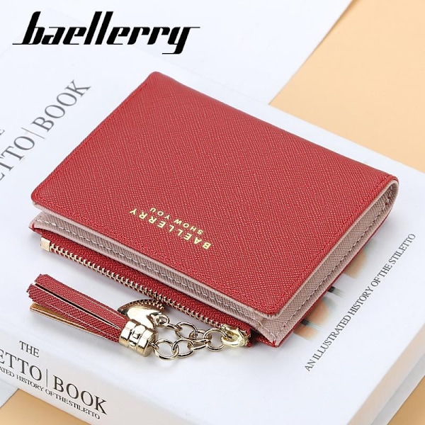 Baellerry Wallet Ladies Short Multi-card Buckle Coin Purse Tasse Rosa