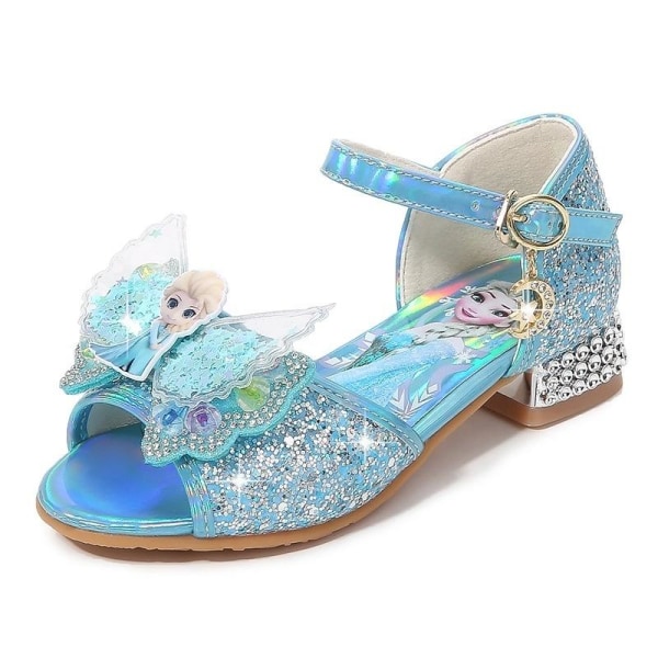 elsa prinsesse sko barn pige med pailletter blå 21 cm / størrelse 34