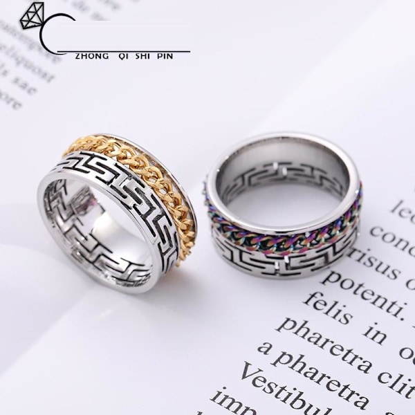 antistress spinner roterande fidget ring ringar blå Size7/17mm