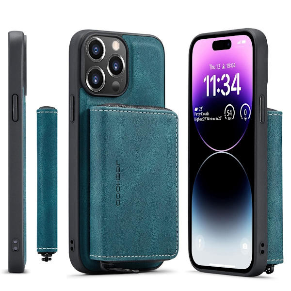 (Til iPhone 12 Pro Max) Etui med stativ og kortlommer, stødsikkert, dets slanke design sort