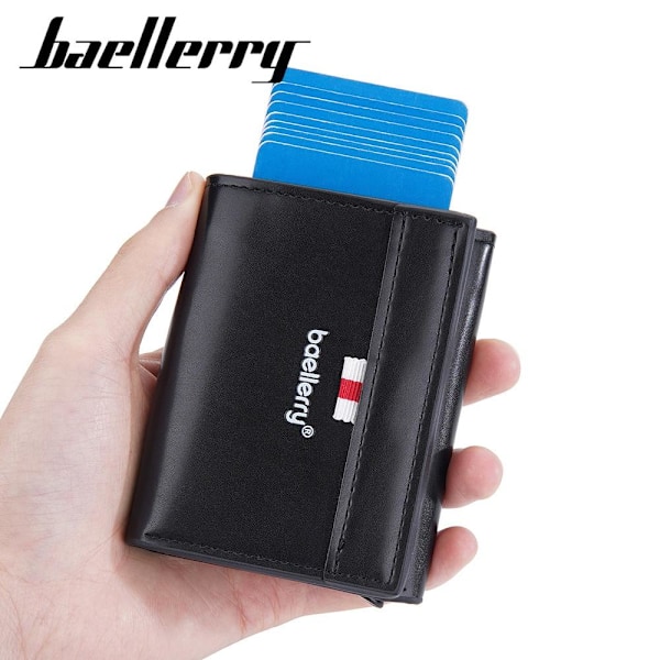 Baellerry RFID Blokering Herrepengepung Slim Trifold Multi Card Sl sort