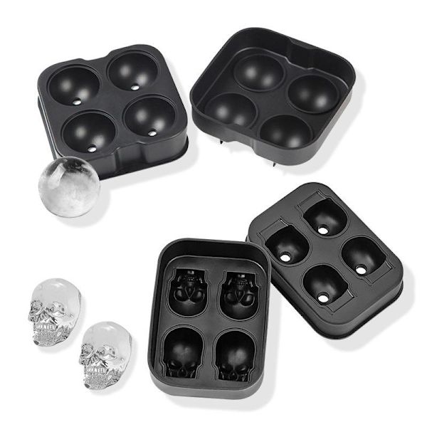 Iskuber is/choklad/geléform döskalle bollar skull blomma fyrkant 2st/Diamant4