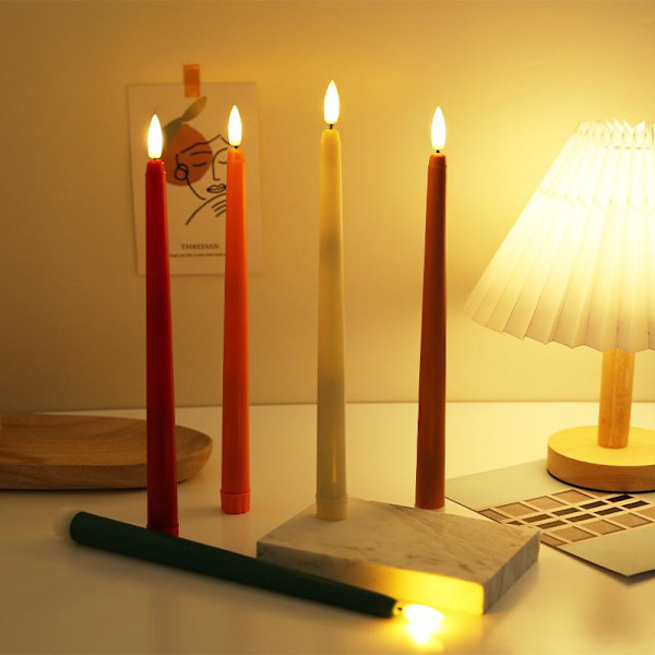 Led ljus batteriljus långa ljus 6st 6st/Röd