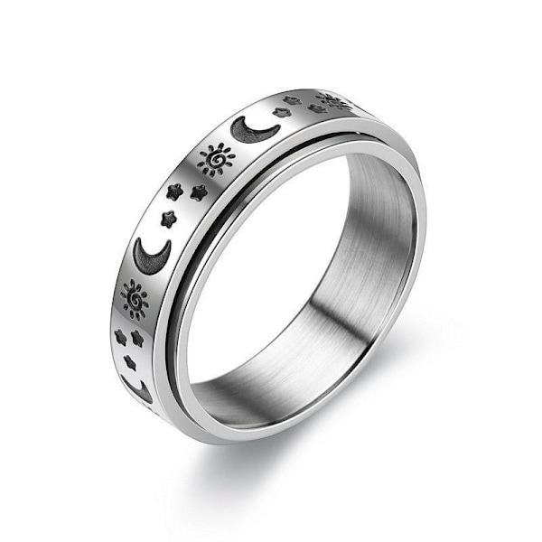 Ølflaskeåbner af titanstål Ring Herre Luck Jewelry Chain - Åbn 6mm sol, måne og stjerner nr. 13