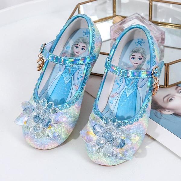 prinsesskor elsa skor barn festskor blå 18.5cm / size29