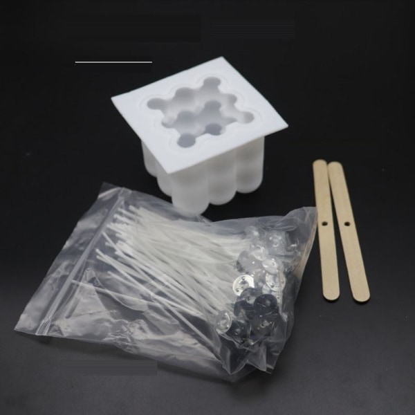 ljusformar stearinljus DIY silikonform ljustillverkning ljusveke små rubiks kub pack