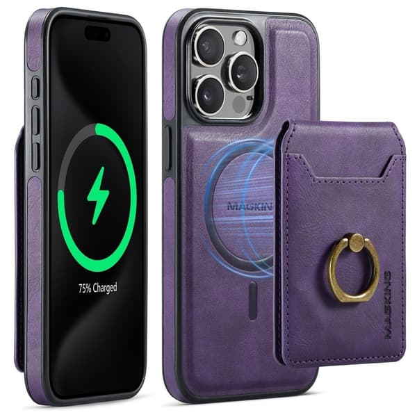 (Til iPhone 14 Pro Max) MagSafe Telefoncover med roterende ring sort