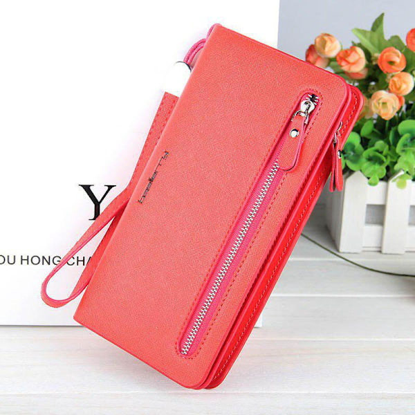 Brand Designer Wallet Women Long Wallets Women Multifunction Car Röd