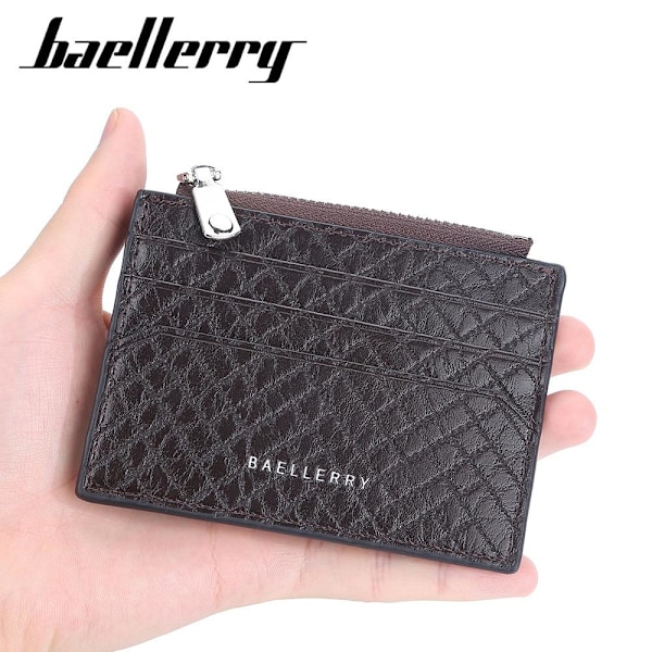 Baellerry Slim RFID-blockerande PU-läderplånbok för män med drag kaffe