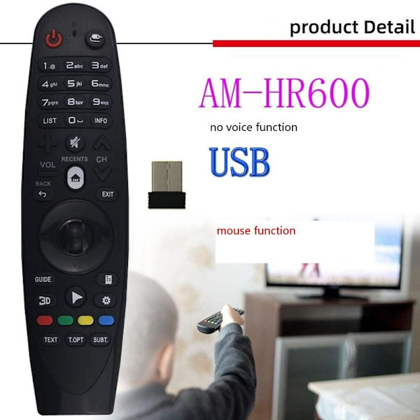 kaukosäätimen korvaava kaukosäädin LG AN-MR650A 650 MR600 G MR1:lle an-mr18ba usb:llä