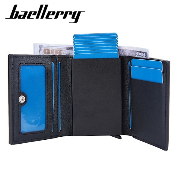 Baellerry RFID Blokering Herrepengepung Slim Trifold Multi Card Sl sort