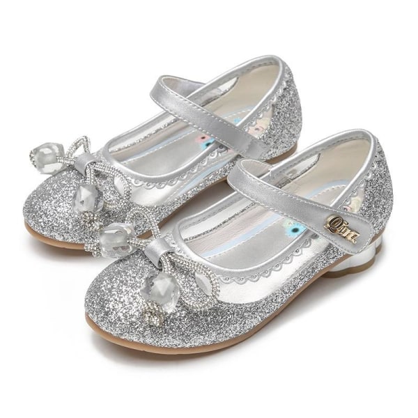 prinsessakengät elsa kengät lasten juhlakengät hopeanväriset 19,5 cm / koko 30