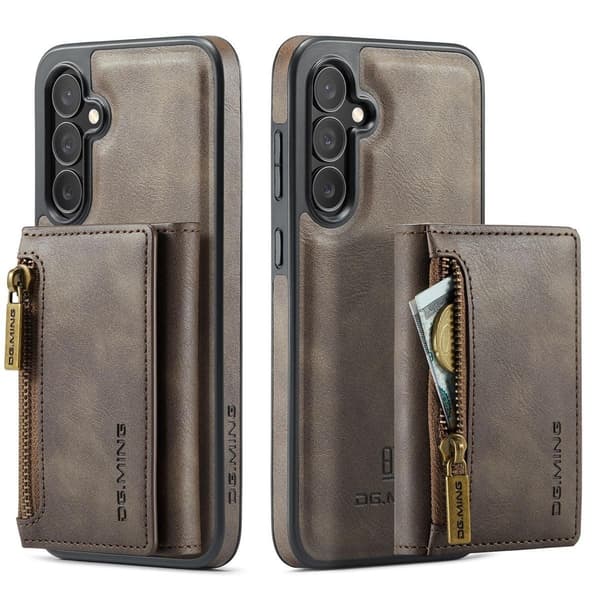(Til iPhone 16) DG.MING M5-serien aftagelig pung etui med t kaffe