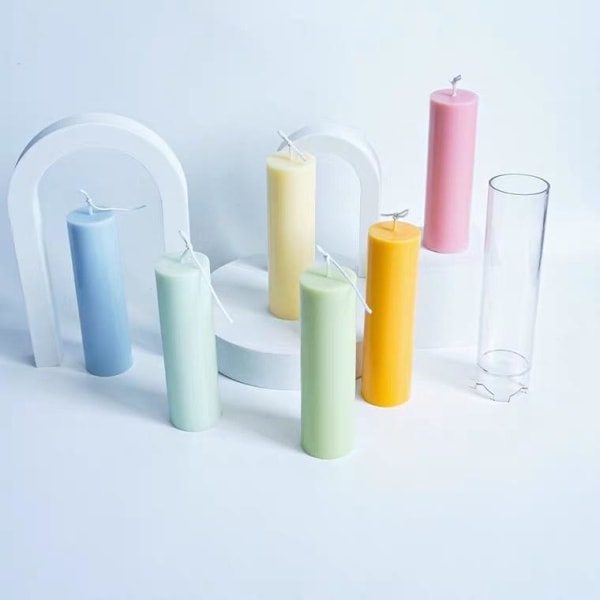 lysforme lys stearinlys gør-det-selv-forme i silikoneform cylinder 4x15cm
