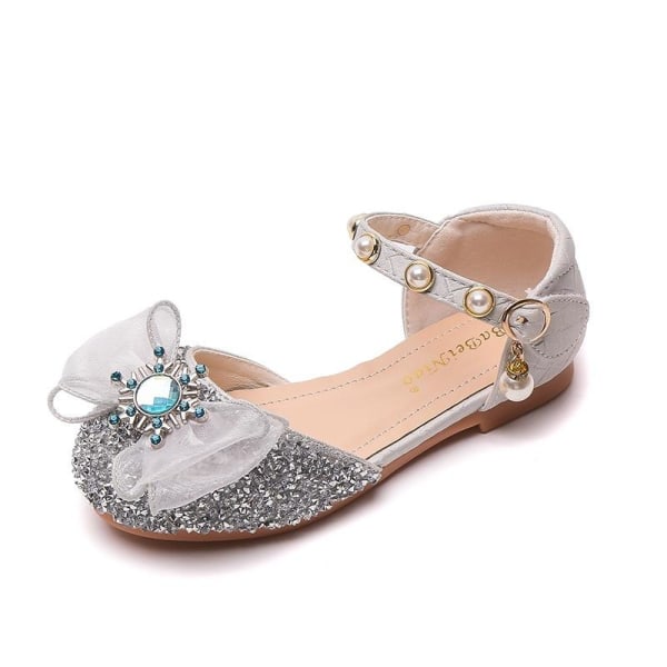 prinsessesko elsa sko børnefestsko sølvfarvede 16,5 cm / størrelse 24