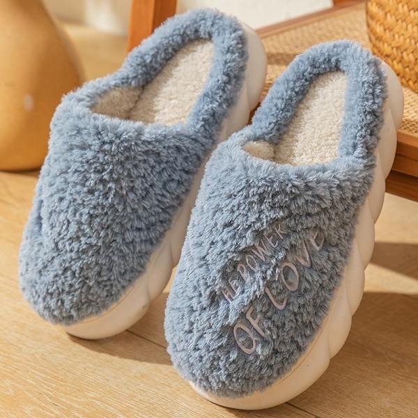 fluff tofflor varma tofflor innetofflor ljusblå 40-41 (insida 26cm)