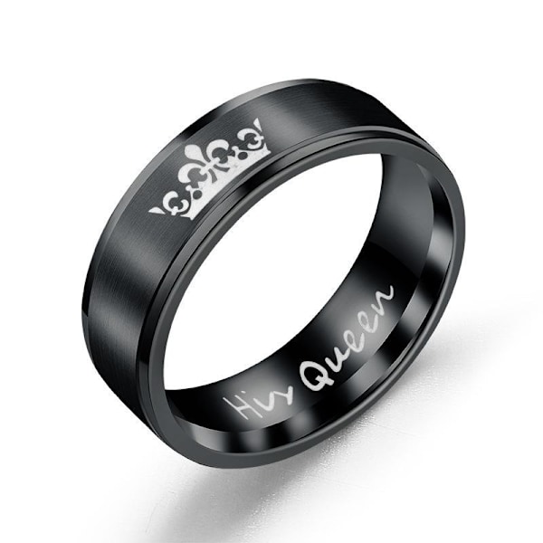 Titanstål Vintage Crown Ring - Classic King Queen Smycken Symbol 6mm stålfärg king nr 8