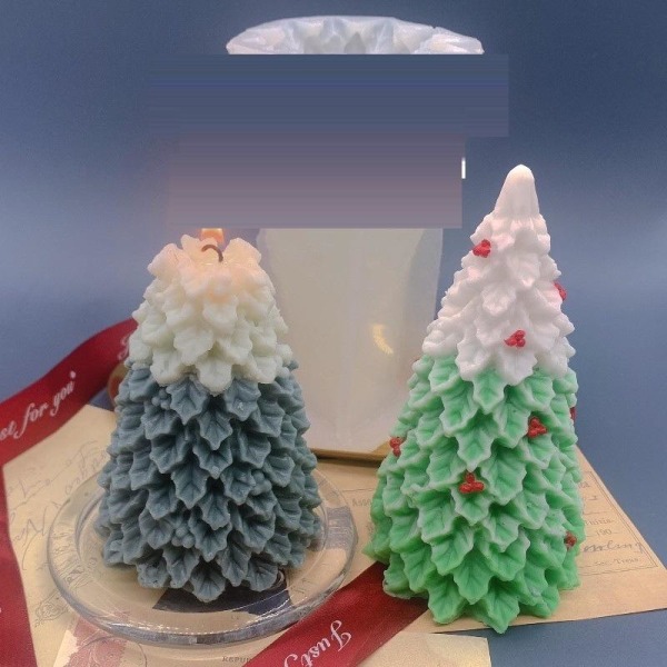 lysforme lys stearinlys gør-det-selv-forme i silikoneform juletræ