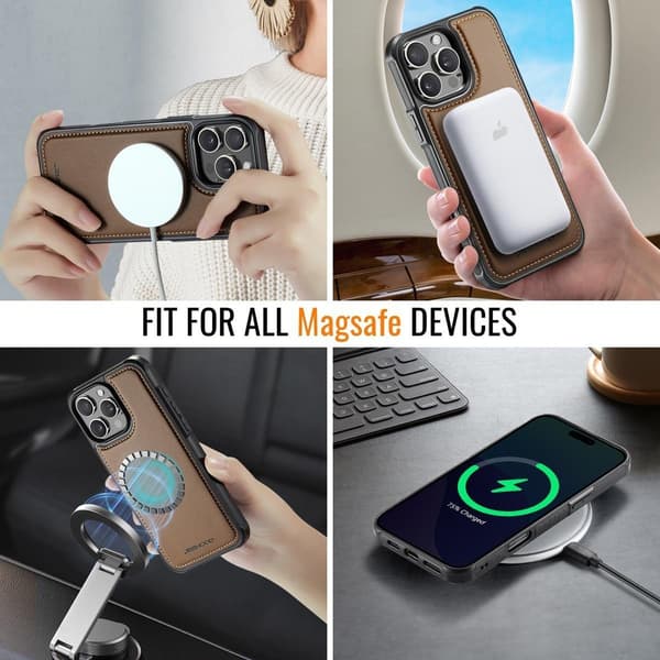 (For iPhone 14 Pro Max) Deksel med RFID-beskyttelse og avtakbar design grønn