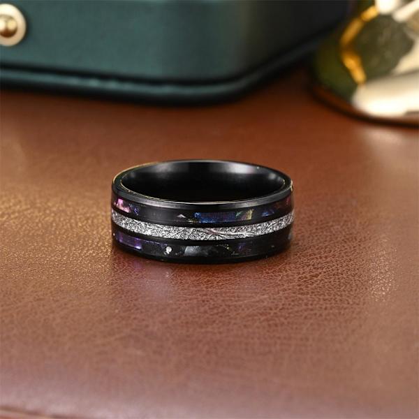 Sofistikoitu silkki kolmikerrosinen kaksoiskupliöljytipan renka - elegantti musta 8mm silkki kaksoiskuori Nro 9