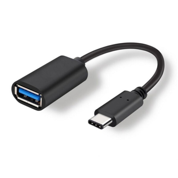 USB-C 3.1 - USB-A OTG -sovitin, musta