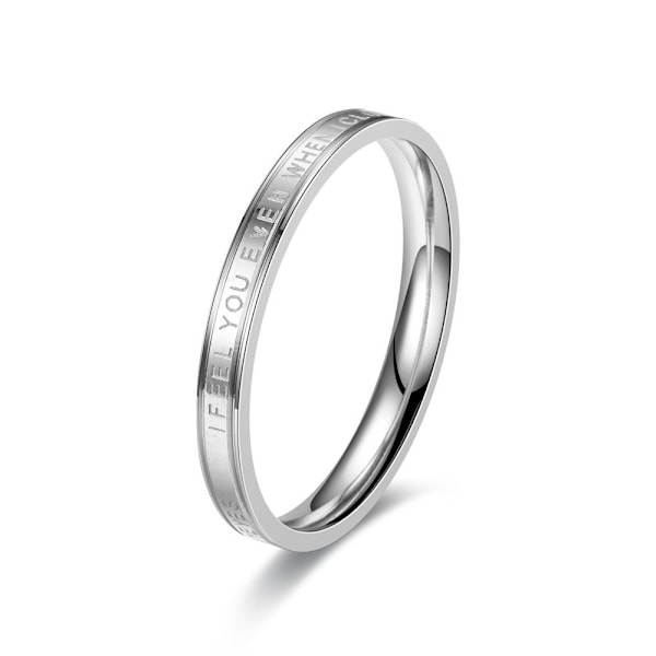 Forever Entwined -pari-sormus - Mukautettava \"I FEEL YOU\" -rakkaus 4mm kultaa Nro 5