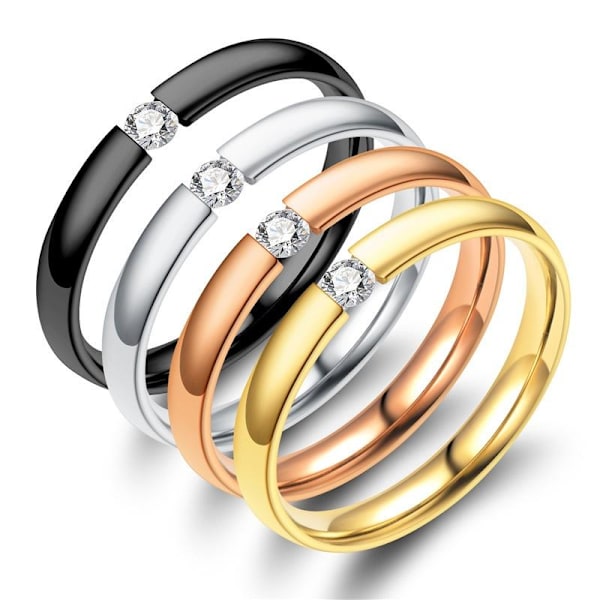 Bländande dubbel diamant parring - bedårande Pinky förlovningslö 3mm roséguld nr 12