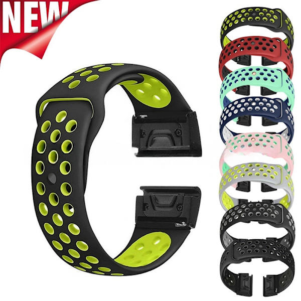 armband silikon Garmin fenix 7/6/5 fenix 7s/6s/5s 22mm grå/gul (fenix7/6/5)