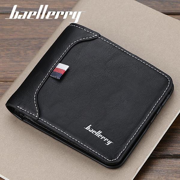Baellerry Pu læder mænd korte tegnebøger Business Casual krybbe let kaffe