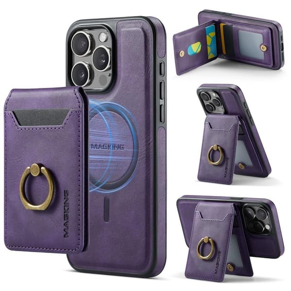 (Til iPhone 16 Pro Max) MagSafe Telefoncover med roterende ring sort