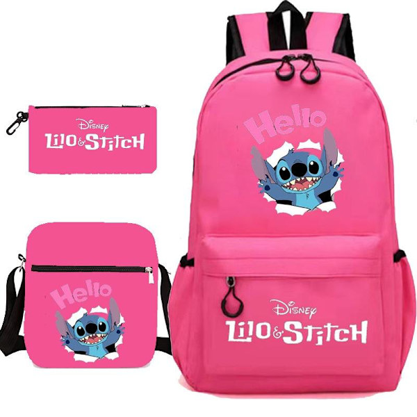 stitch reppu penaali olkahihna laukkupakkaus (3 kpl) ruusunpunainen