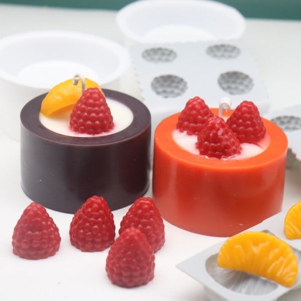 lysformar stearinljus DIY silikonform lystillverkning ljusveke oransje
