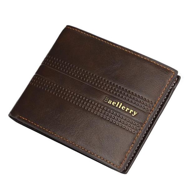 Baellerry män kort plånbok affärsdesign mode läder korthållare p Ljusbrun 12cm*10cm*2cm