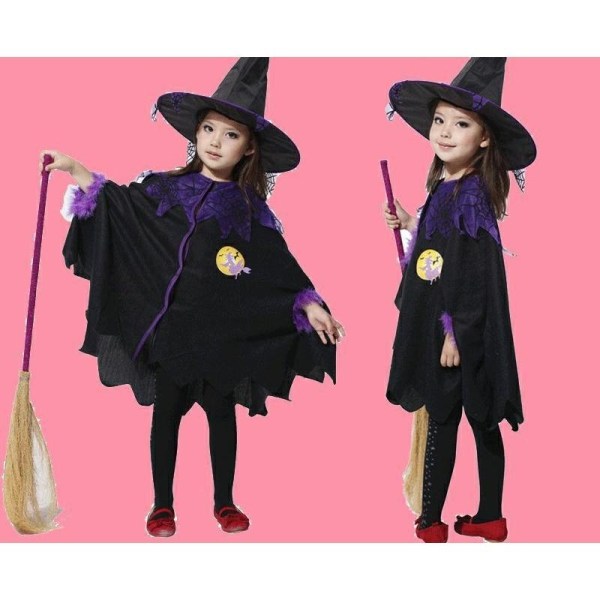 Halloween heksekostyme for faner 110 cm