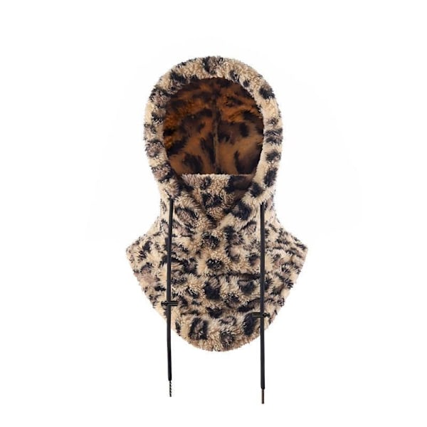 Vintercykling varm mask skidhatt arctic fleece huva vindtät kall leopardtryck