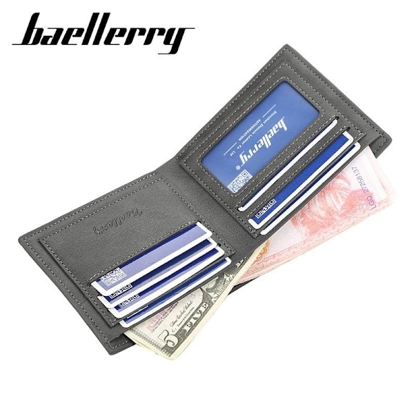 Baellerry Slim Lommebok for menn Kort Stil Multi Card Slots Minimal svart