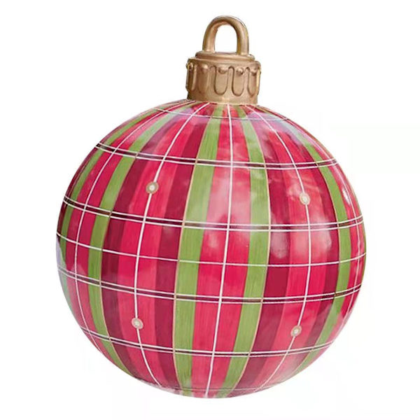Julepynt oppustelige julekugler ballon udendørs dekoration stor rødt gitter