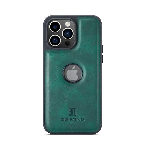 (För iPhone 12 / iPhone 12 Pro) DG.MING M5 Lädertelefonfodral me grön